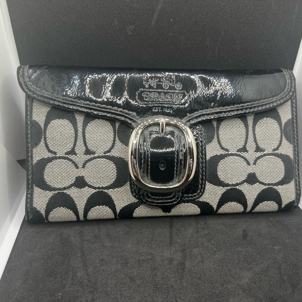 Coach Black and Gray Wallets with Signature Monogram
